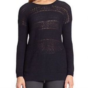 Helmut Helmut Lang Muted Web Pullover Sweater Open Knit Wool Blend Blue Small S